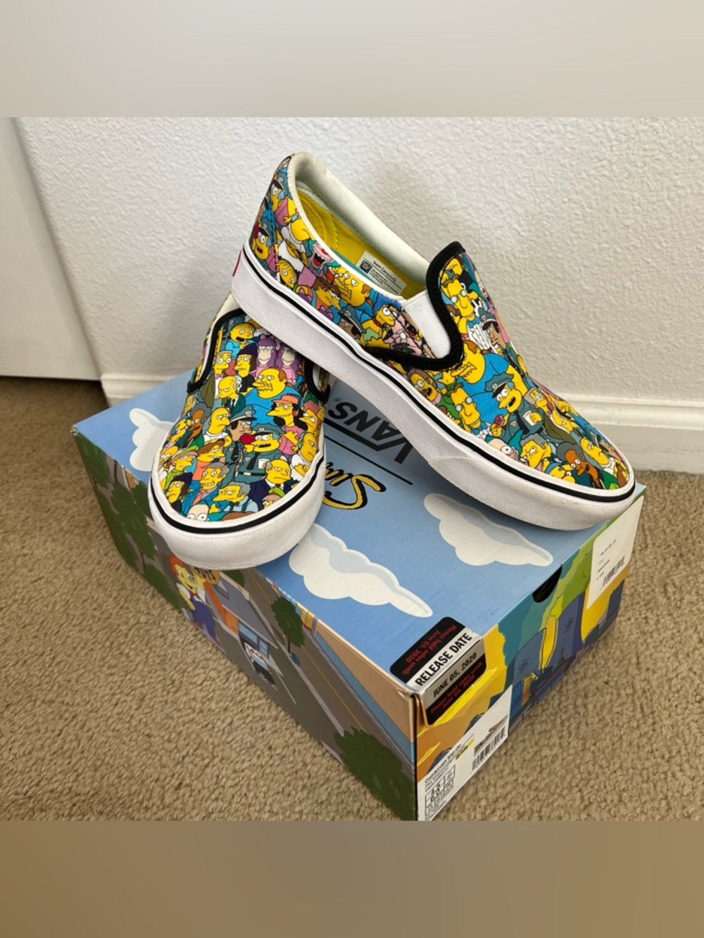 Vans Simpsons Slip-On Sneakers - Yellow Multi Limited Edition